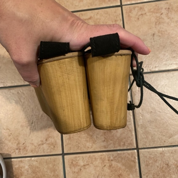 Steve Madden Shannnon Platform Leather Sandals Black size 10 - Picture 10 of 14